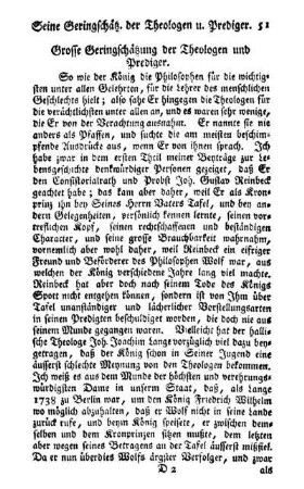 Grosse Geringschätzung der Theologen und Prediger