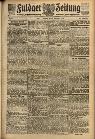 Zweite Ausgabe vom Dienstag, den 30. November 1909.