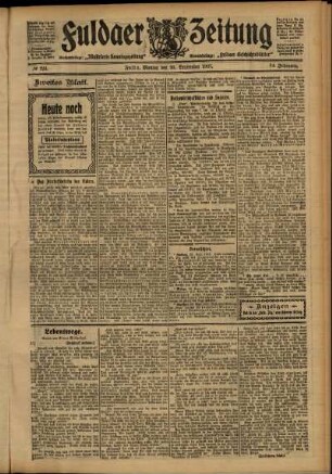 Zweite Ausgabe vom Montag, den 30. September 1907.