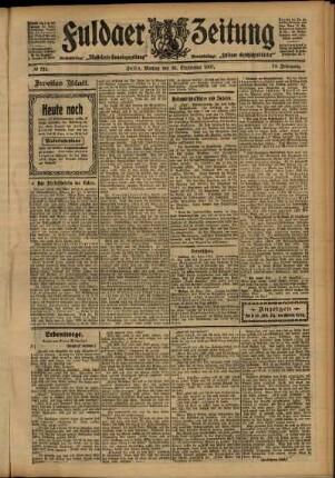 Zweite Ausgabe vom Montag, den 30. September 1907.
