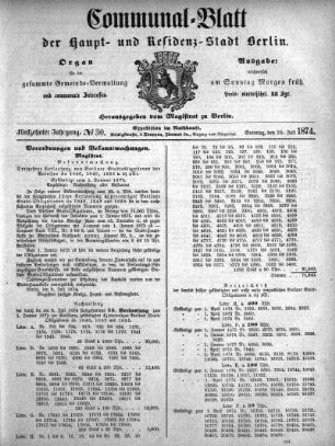 1874,30: No. 30, 26. Juli 1874