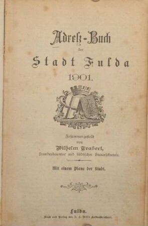1901: Adreßbuch der Stadt Fulda