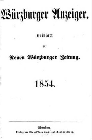 Würzburger Anzeiger, 1854