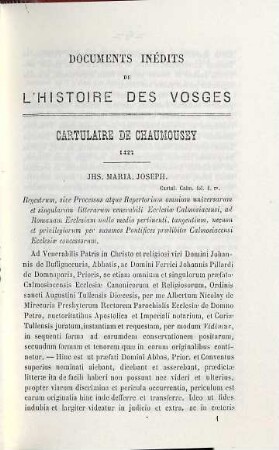 Documents rares ou inédits de l'histoire des Vosges, 10