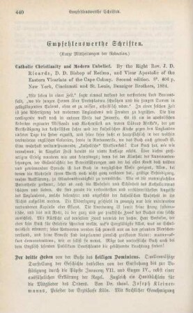 440-448 Empfehlenswerthe Schriften
