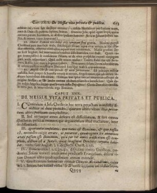 Caput XXIX. De Messiæ Vita Privata Et Publica.
