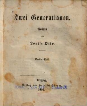 Zwei Generationen : Roman, 2
