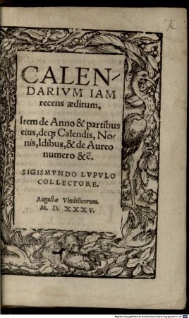 Calendarium iam recens aeditum
