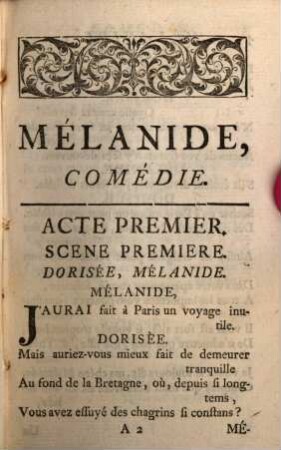 Mélanide : comédie en cinq actes en vers