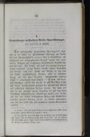 V. Ausgrabungen im Forstorte Rießel, Amts Medingen