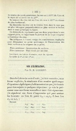 Sur l'élimination.