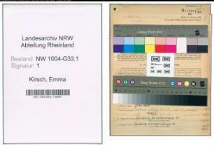 Entnazifizierung Emma Kirsch , geb. 16.07.1908 (Lehrerin)