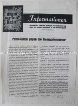 Mitteilungsblatt einer Anti-Atomwaffen-Bewegung der Bundesrepublik