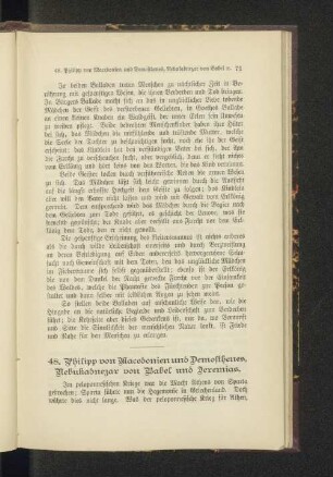 48. Philipp von Macedonien und Demosthenes, Nebukadnezar von Babel und Jeremias.