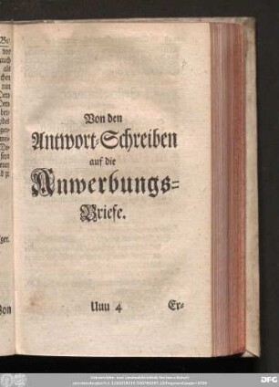 Von den Antwort-Schreiben auf die Anwerbungs-Briefe.