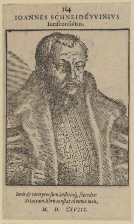 Bildnis des Ioannes Schneidevvinivs