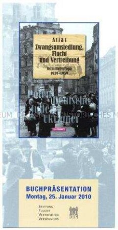 Einladungskarte zu einer Buchpräsentation des "Stiftung Flucht, Vertreibung, Versöhnung" im DHM