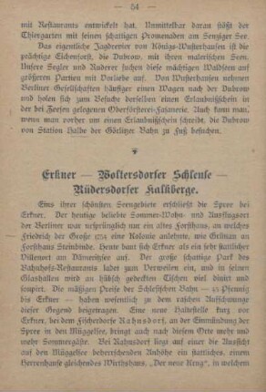 Erkner - Woltersdorfer Schleuse - Rüdersdorfer Kalkberge