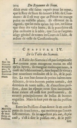 Chapitre IV. De la table des Siamois