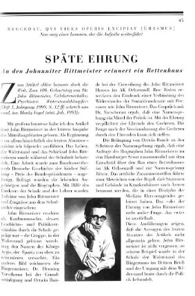 Späte Ehrung