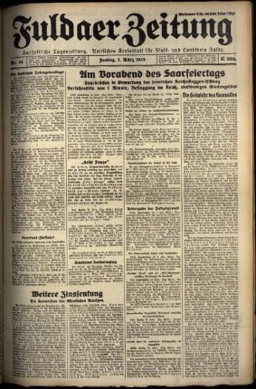 Erste Ausgabe vom Freitag, den 01. März 1935.