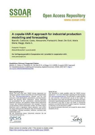 A copula-VAR-X approach for industrial production modelling and forecasting