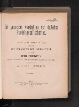VII. [Dissertationen]