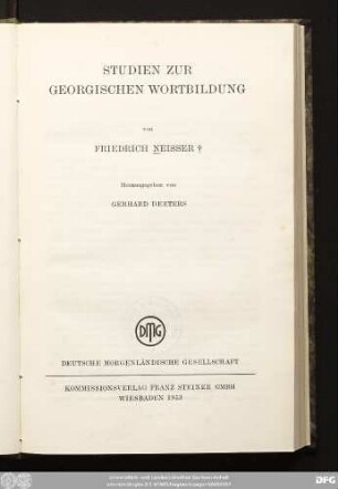 Studien zur georgischen Wortbildung
