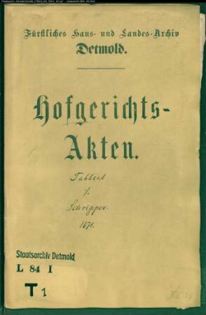 Tabbert, Drosts Witwe gegen Kapitän Albrecht Schwipper - Schuldforderung