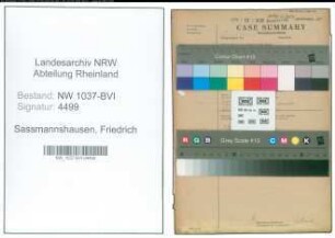 Entnazifizierung Friedrich Sassmannshausen , geb. 10.06.1886 (Gemeindedirektor)