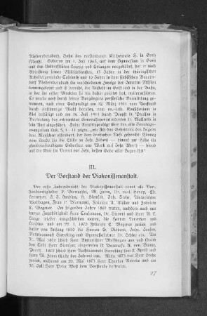 III. Der Vorstand der Diakonissenanstalt.