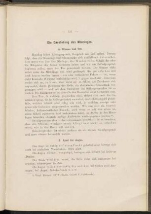 Die Darstellung des Monologes.