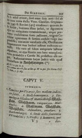 Caput V. Summaria. - Caput IX. Summaria.