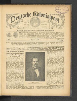 Zum 25jährigen Jubiläum von Deutschsüdwestafrika als deutschem Schutzgebiete.