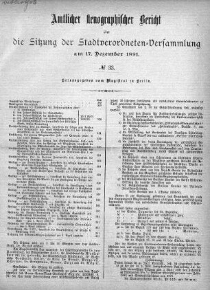No. 33, 17. Dezember 1891