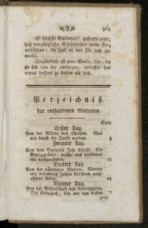 Verzeichniß. der enthaltenen Materien.