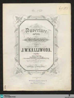 Ouverture (No. XVI) für Orchester : Op. 238