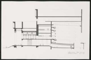 Nationaltheater, München Wiederaufbau: Längsschnitt / Entwurf Vorschlag Prof. Sep Ruf