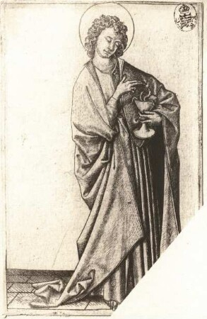 St. Johannes : Schongauer, Martin: St. Johannes. Kupferstich. Dresden: Staatliche Kunstsammlungen Dresden (SKD), Kupferstich-Kabinett