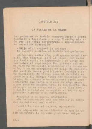 Capítulo XIV - La fuerza de la razón