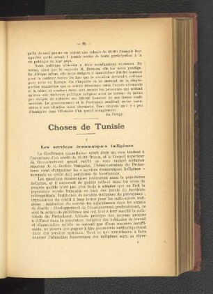 Choses de Tunisie.