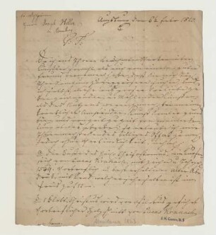 Brief von Carl Rudolf Abendantz an Joseph Heller