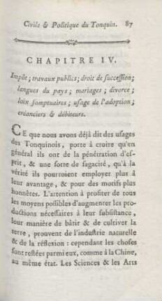 Chapitre IV. Impôt; travaux publics ...