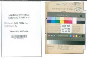 Entnazifizierung Wilhelm Wessels , geb. 31.05.1894 (Vollzugsbeamter)
