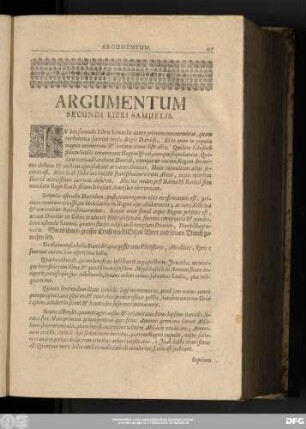 Argumentum Secundi Libri Samuelis.