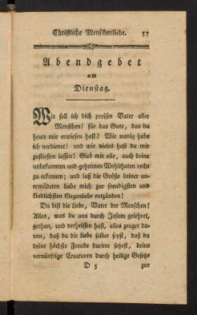 57-61, Abendgebet am Dienstag