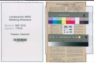 Entnazifizierung Heinrich Fassen , geb. 06.10.1899 (Fahrer)