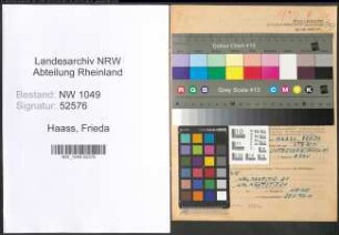 Entnazifizierung Frieda Haass , geb. 16.03.1887 ()