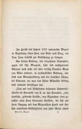 Mozart auf der Reise nach Prag : Novelle