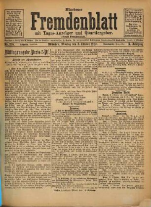 Münchener Fremdenblatt : mit Tagesanzeiger und Quartiergeber. 1887,10/11 = Jg. 10